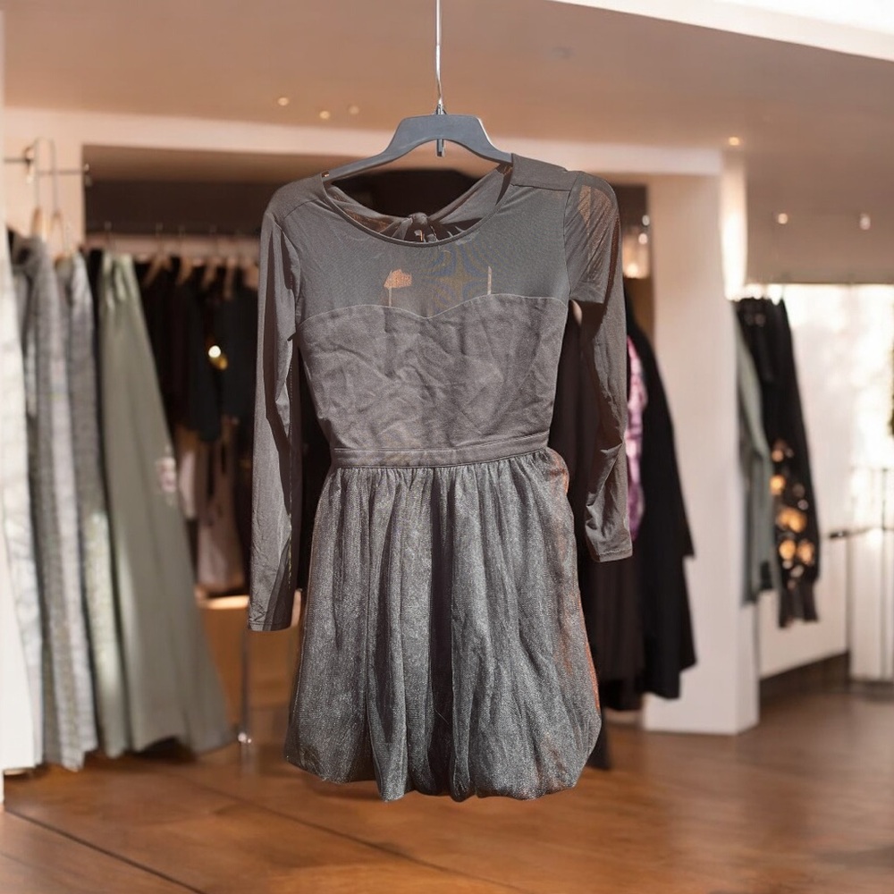 In Awe of you Black Long Sleeve Dress NWT Retro Deadstock Party Night Out